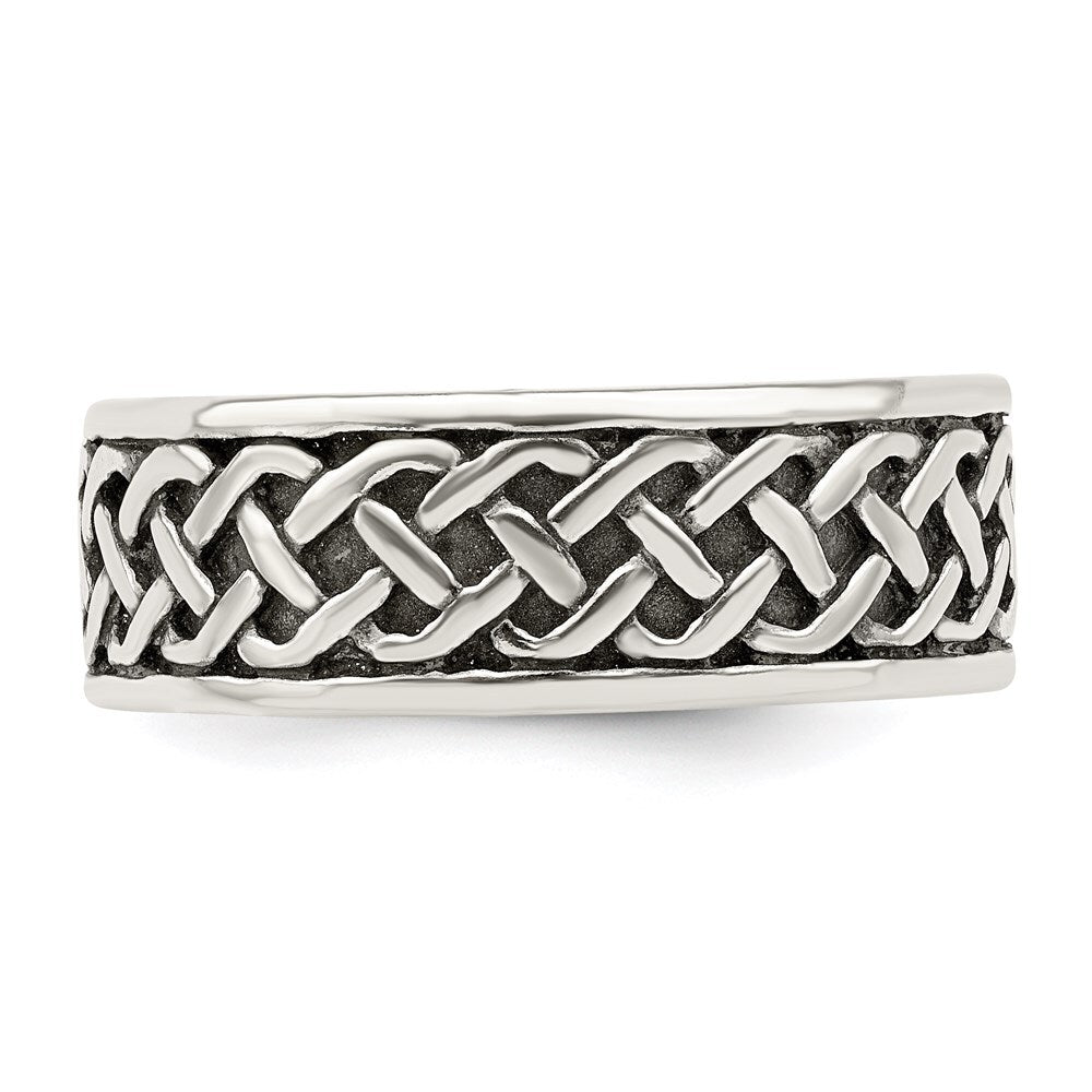 Sterling Silver Weave Design Ring Size 11