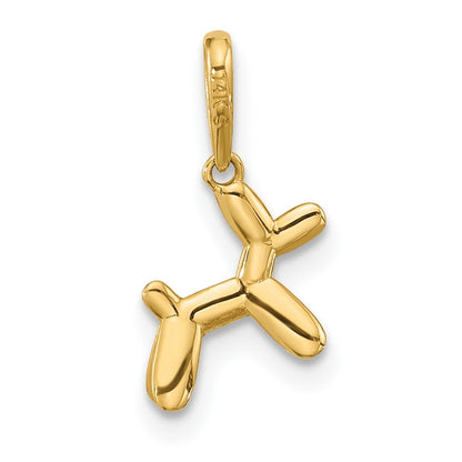 14k Yellow Gold Polished 3D Balloon Puppy Pendant Charm