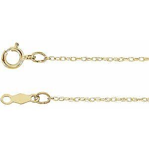 14k Yellow Gold .75 mm Rope 18" Chain Necklace Gift for Women