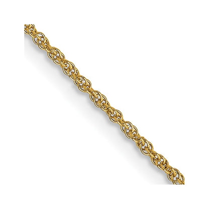 14k Yellow Gold 14 inch 1.1mm Baby Rope with Spring Ring Clasp Chain Necklace