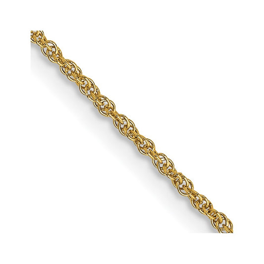 14k Yellow Gold 14 inch 1.1mm Baby Rope with Spring Ring Clasp Chain Necklace