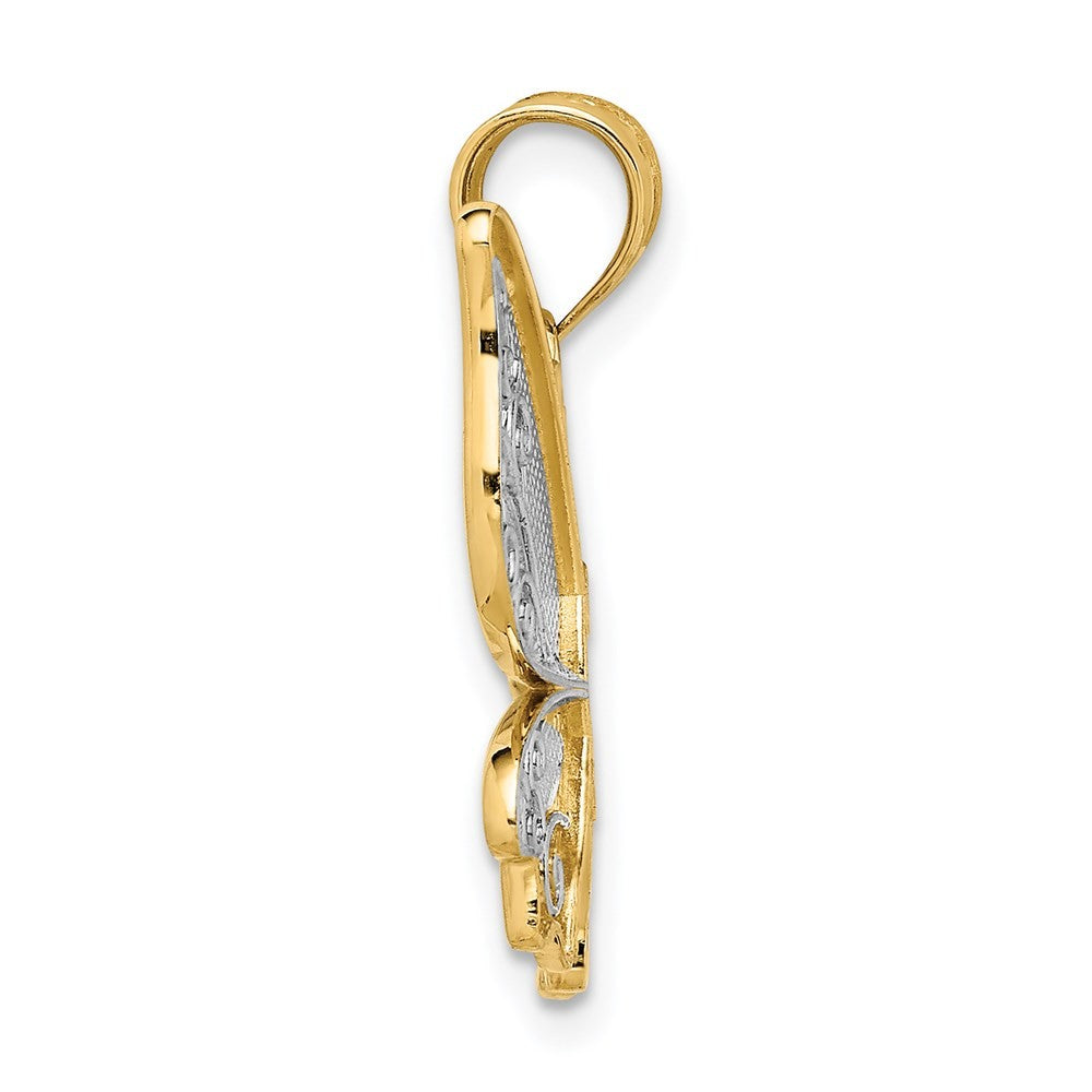 14k Yellow Gold Polished Butterfly Pendant