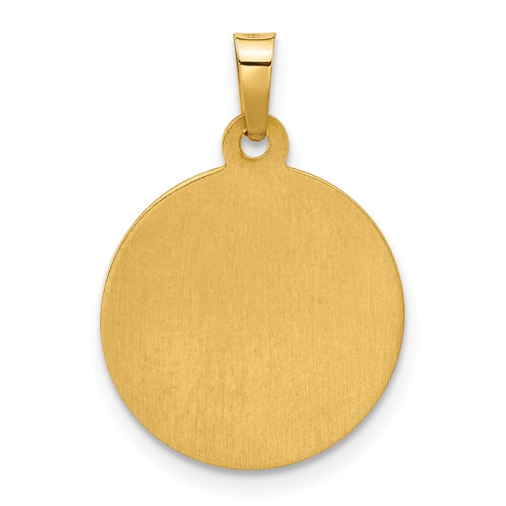 14k Yellow Gold and White Rhodium Hollow Sacred Heart of Jesus Medal Pendant