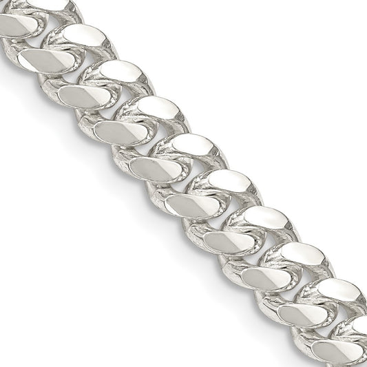 Sterling Silver 6.4mm Polished Domed Curb Chain Necklace