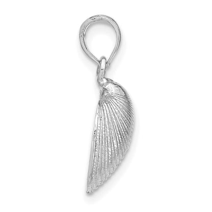 14k White Gold Medium Clam Shell Pendant for Women