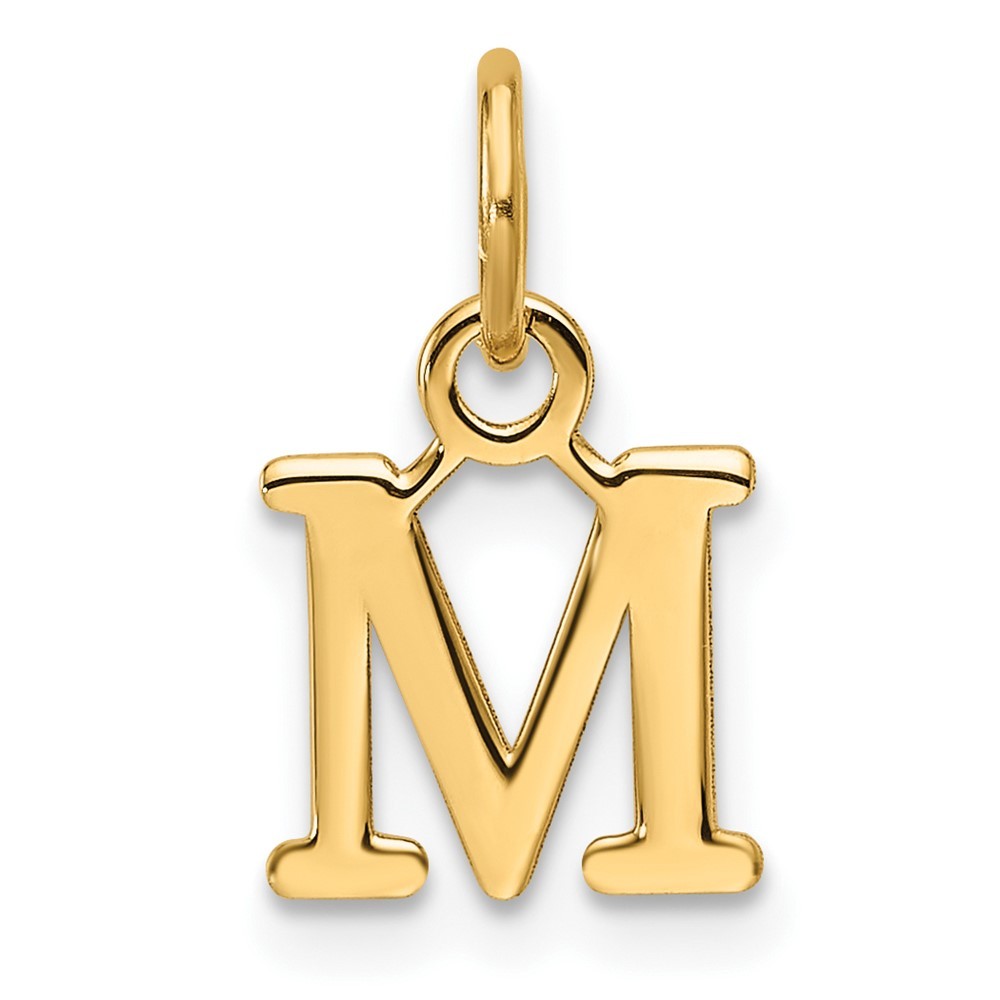 14k Yellow Gold Cutout Letter M Initial Pendant