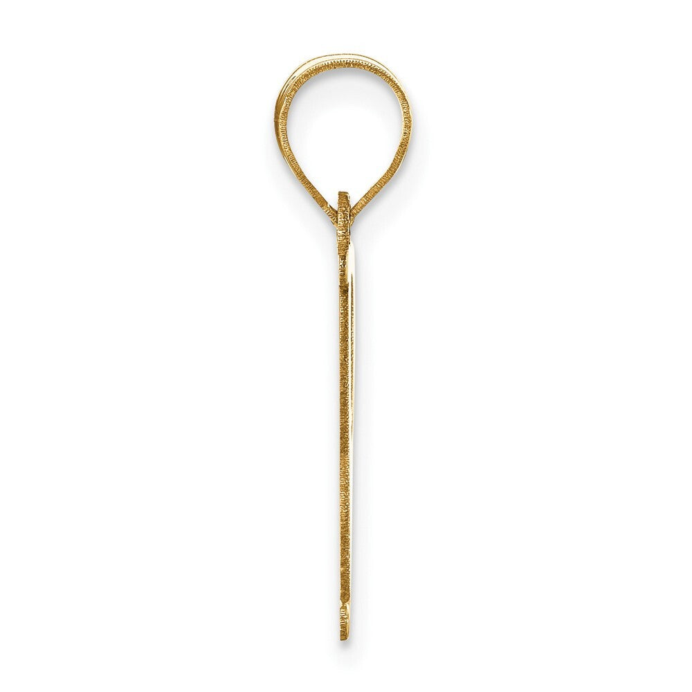 14k Yellow Gold Polished Letter P Initial Pendant for Women