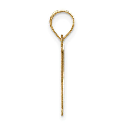14k Yellow Gold Polished Letter P Initial Pendant for Women