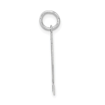 14k White Gold Medium Satin Number 22 Charm Pendant for Women