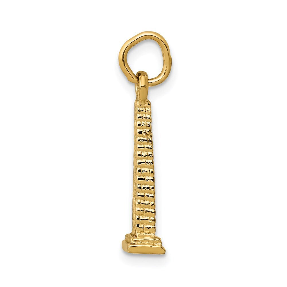14k Yellow Gold 3D Washington Monument Charm Pendant for Women