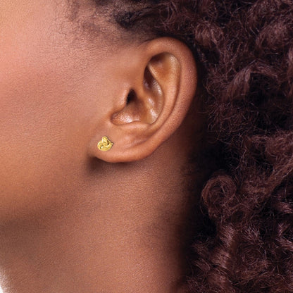 14k Yellow Gold Gold Polished Love Knot Stud Earrings Gift for Women