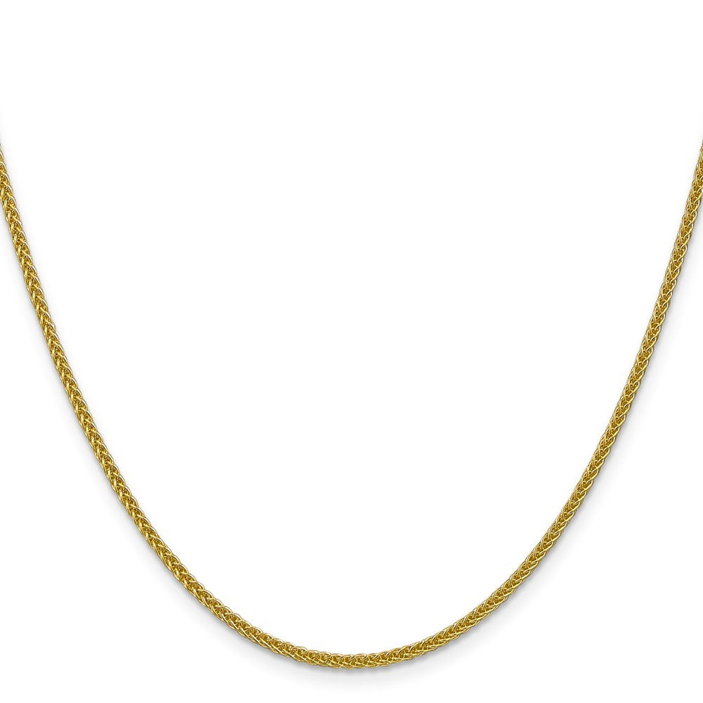 14k Yellow Gold 18 inch 2mm Semi-Solid 3-Wire Wheat Chain Necklace