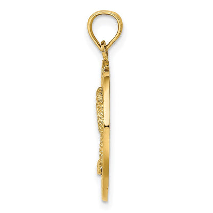 14k Yellow Gold PAWLEYS ISLAND Palm Tree Charm Pendant for Women