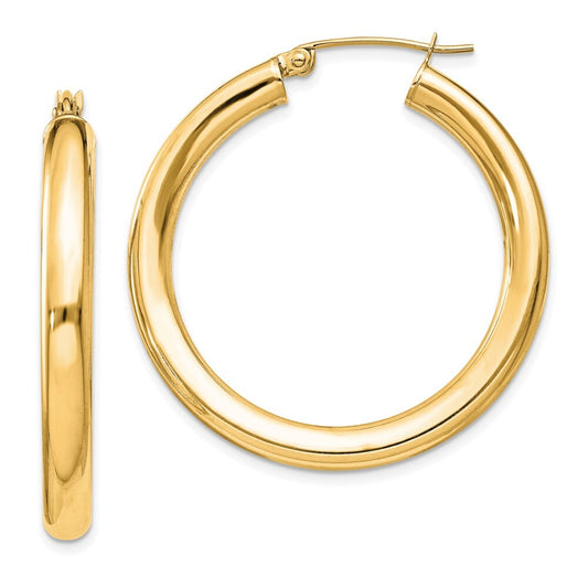 Sterling Silver Flash Gold-plated 4mm Round Hoop Earrings