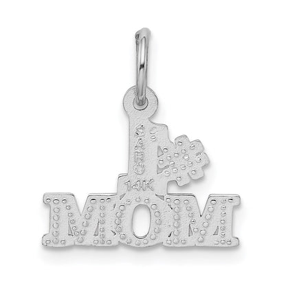 14k White Gold #1 MOM Charm Pendant
