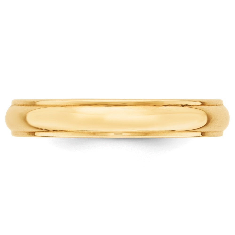 14K Yellow Gold Yellow Gold 4mm Half Round with Edge Wedding Band Size 6