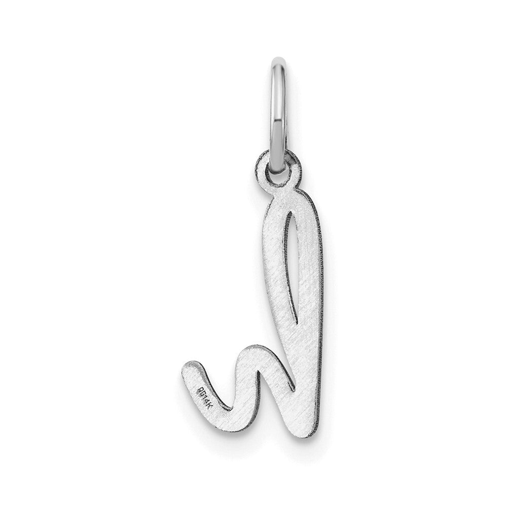 14k White Gold Lower case Letter H Initial Charm Pendant for Women
