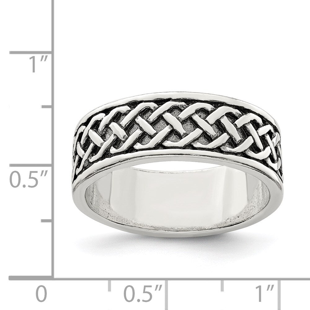 Sterling Silver Weave Design Ring Size 11