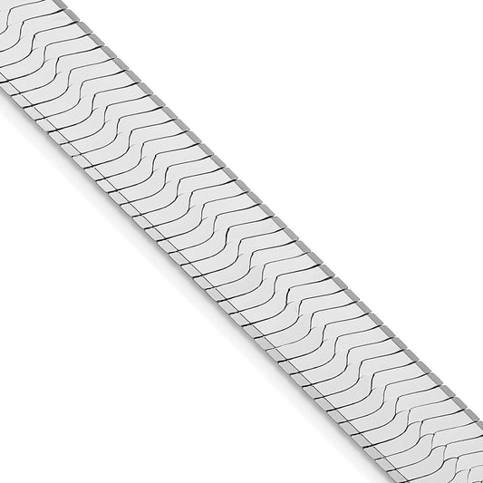 Sterling Silver Rhodium-plated 10.5mm Magic Herringbone Chain Necklace