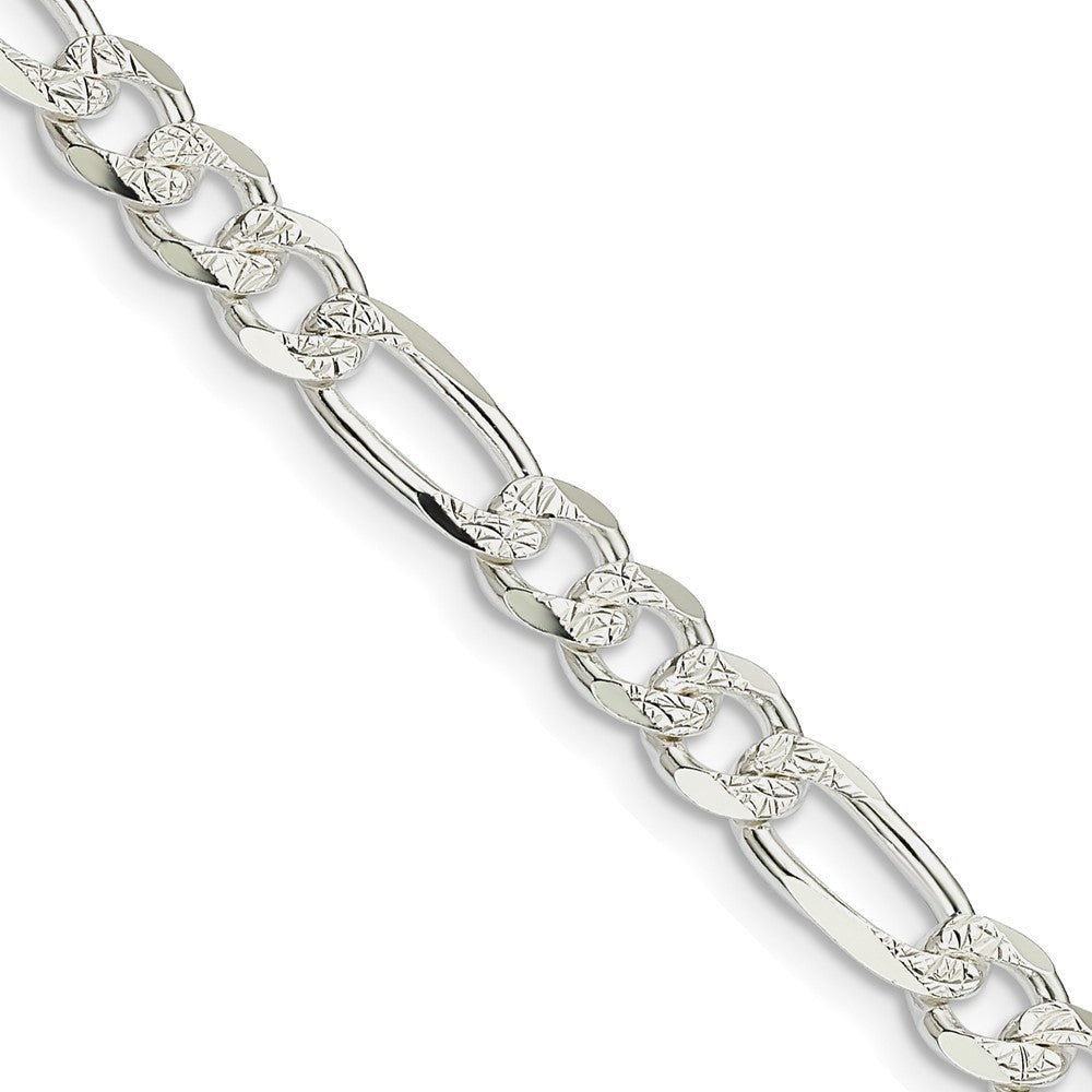 Sterling Silver 5.5mm Flat Figaro Chain Necklace