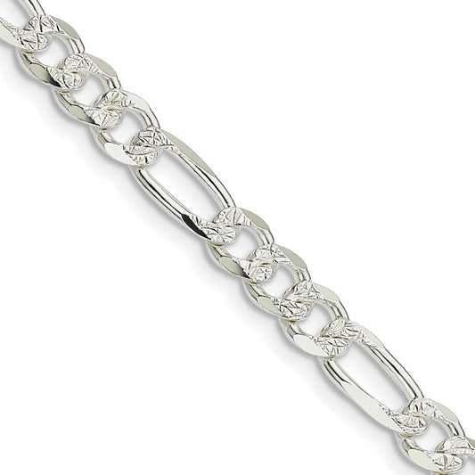 Sterling Silver 5.5mm Flat Figaro Chain Necklace