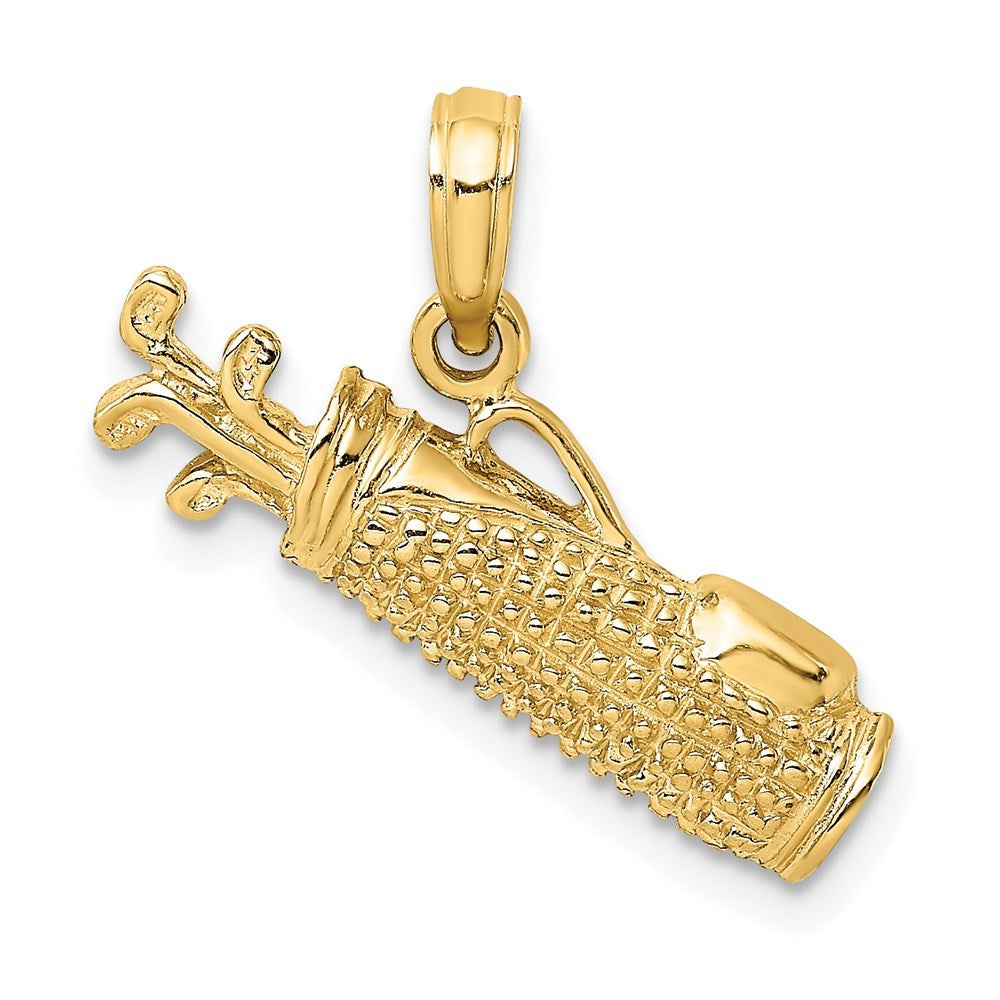 14k Yellow Gold Golf Bag Charm