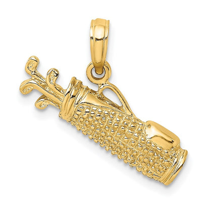 14k Yellow Gold Golf Bag Charm