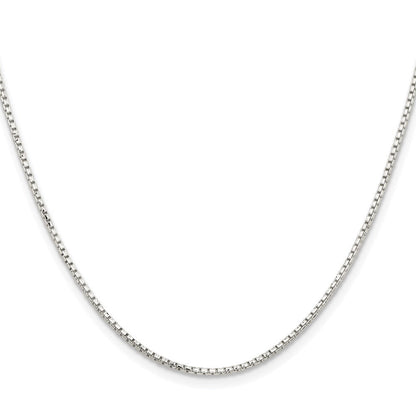 Sterling Silver Rhodium-plated 1.5mm Diamond-cut Round Box Chain
