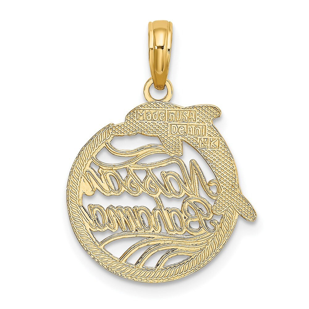 14k Yellow Gold Nassau BAHAMAS Dolphin Charm Pendant for Women