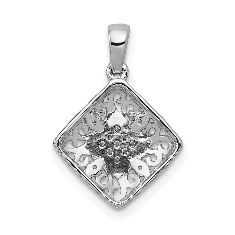 14k White Gold 1/15ct. Diamond Fancy Pendant for Women