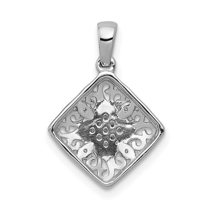 14k White Gold 1/15ct. Diamond Fancy Pendant for Women