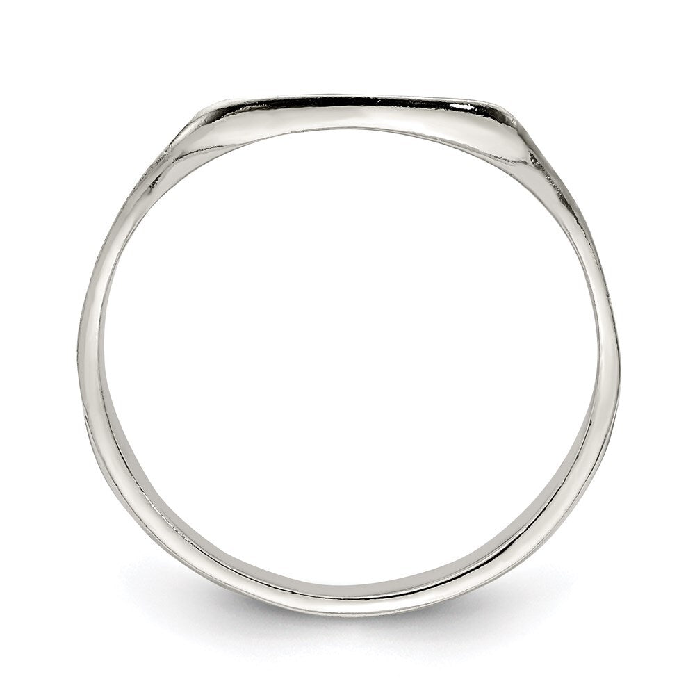 Sterling Silver 11x14mm Solid Back Signet Ring Size 7
