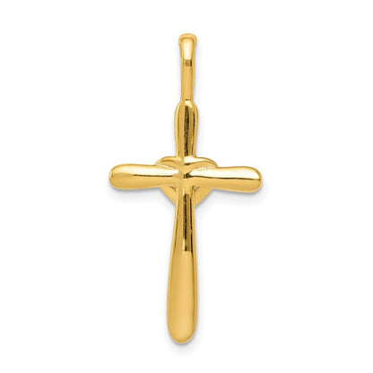 14k Yellow Gold Diamond Cross w/Heart Pendant