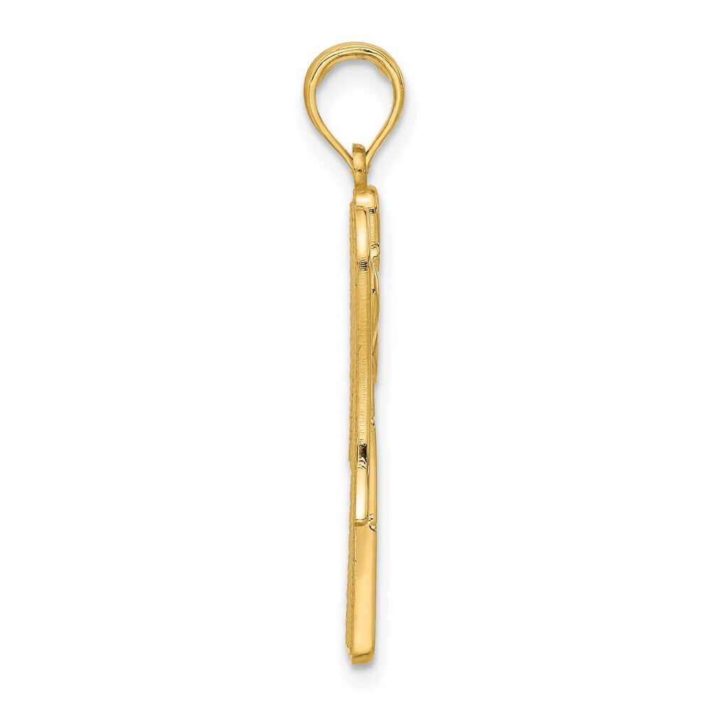 14k Yellow Gold Fancy Angel Charm