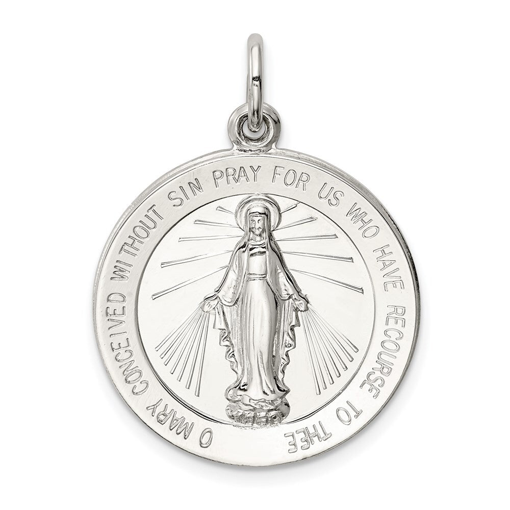 Sterling Silver Miraculous Medal Pendant Holiday Gift for Women