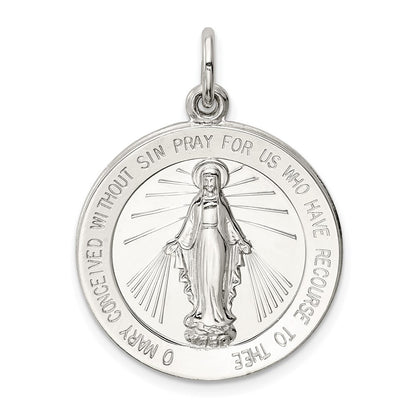 Sterling Silver Miraculous Medal Pendant Holiday Gift for Women