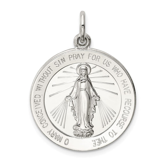 Sterling Silver Miraculous Medal Pendant Holiday Gift for Women