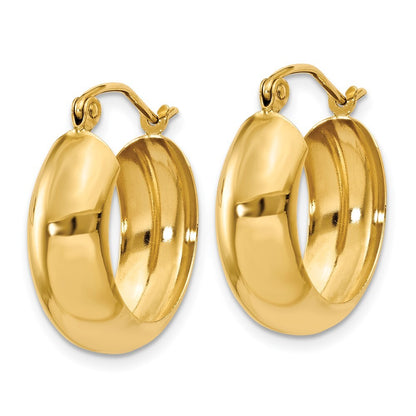 14k Yellow Gold Hoop Earrings Gift for Women
