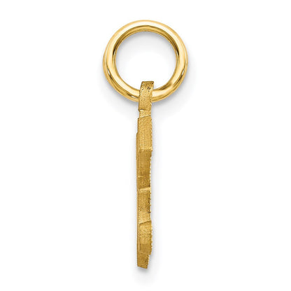 14k Yellow Gold Letter K Initial Charm Pendant for Women