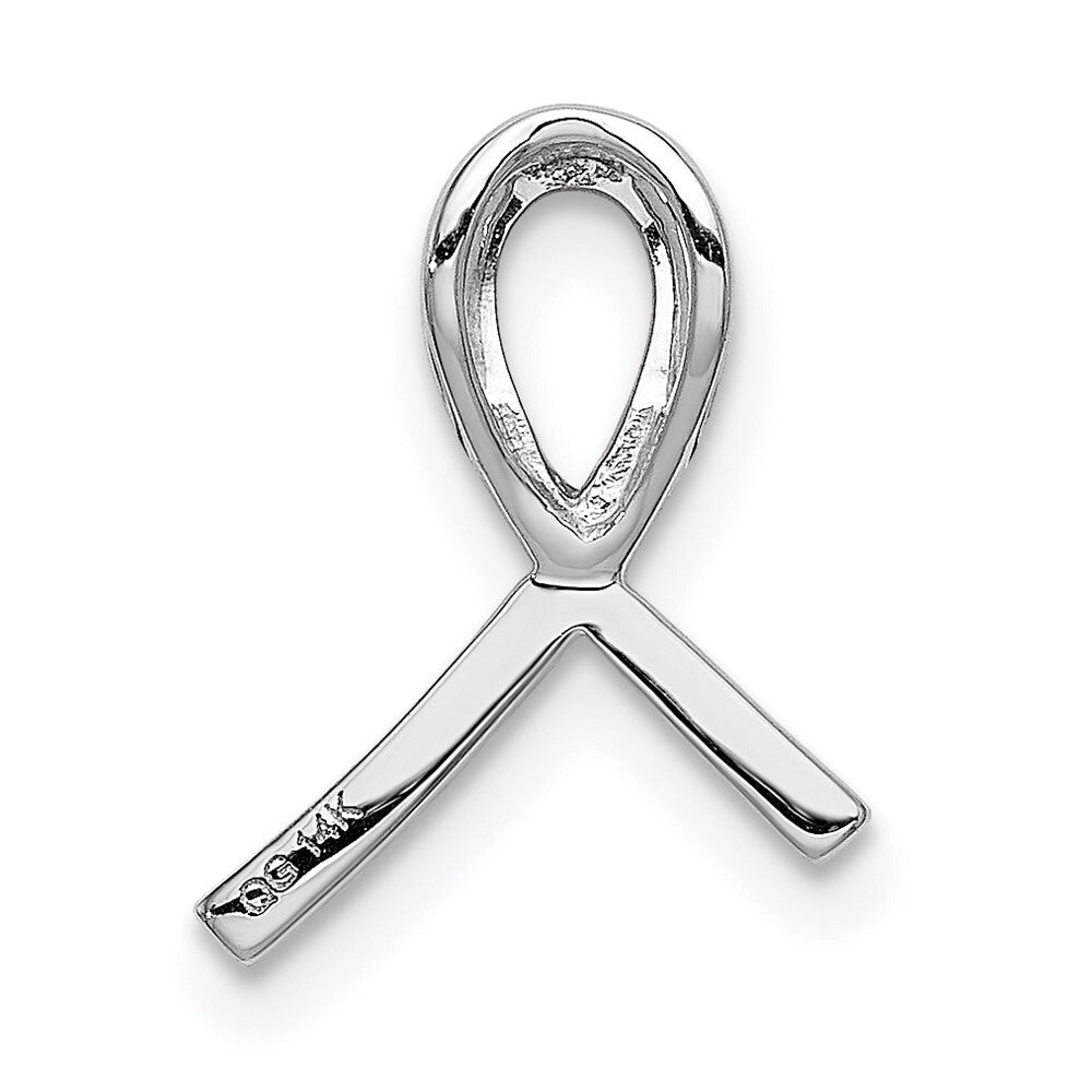 14k White Gold Awareness 1/10ct. Diamond Slide Pendant for Women