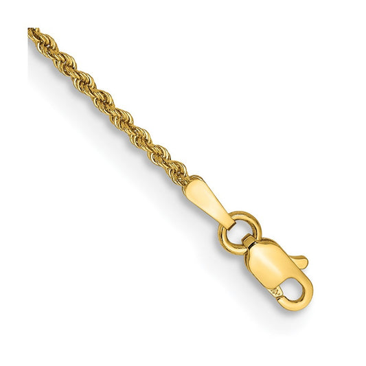 14k Yellow Gold 6 inch 1.5mm Regular Rope Chain Bracelet