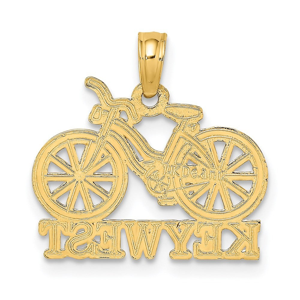14k Yellow Gold with White Rhodium KEY WEST Bicycle Charm