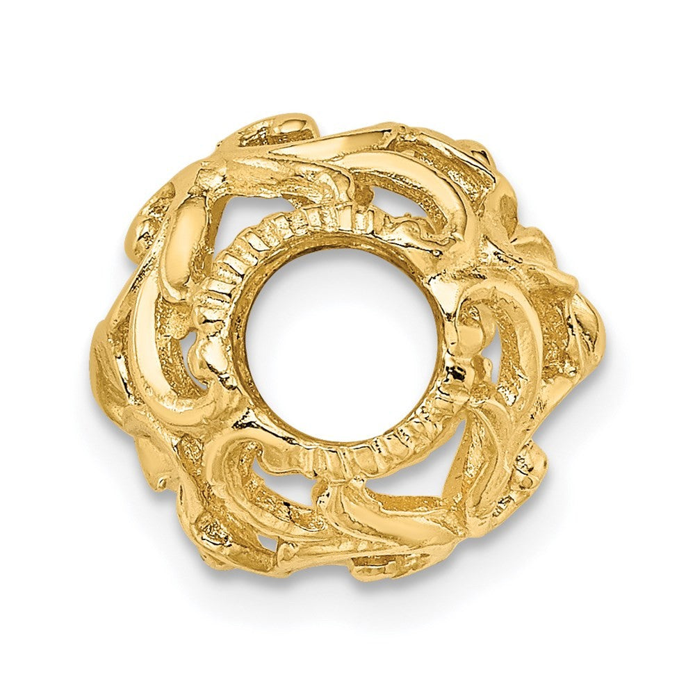 14k Yellow Gold 3-D Cut-out Flower Bead Slide