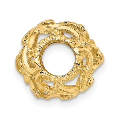 14k Yellow Gold 3-D Cut-out Flower Bead Slide