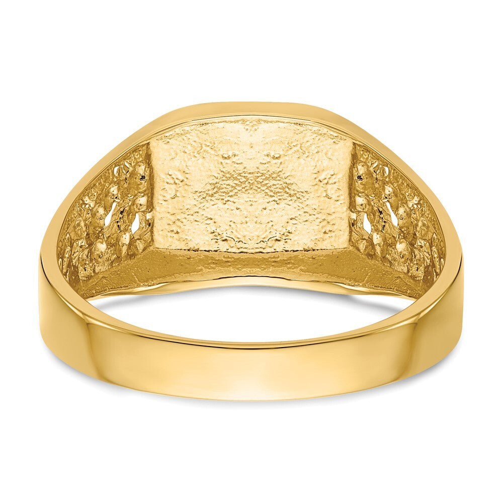 14K Yellow Gold 9.0x10.5mm Open Back Men's Signet Ring