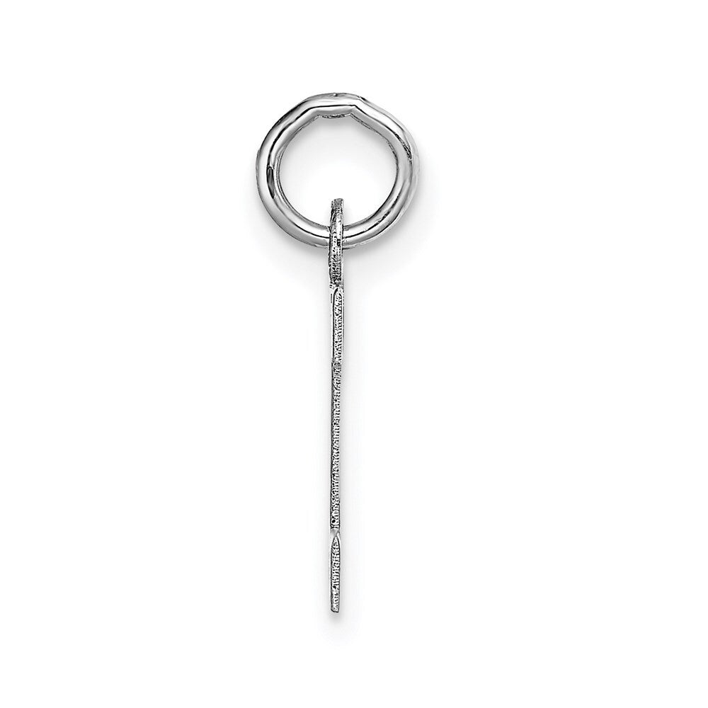 14k White Gold Small Block Letter I Initial Charm Pendant for Women