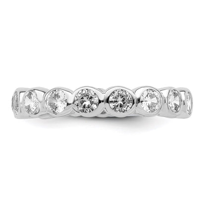 Sterling Silver Cubic Zirconia Band Size 6