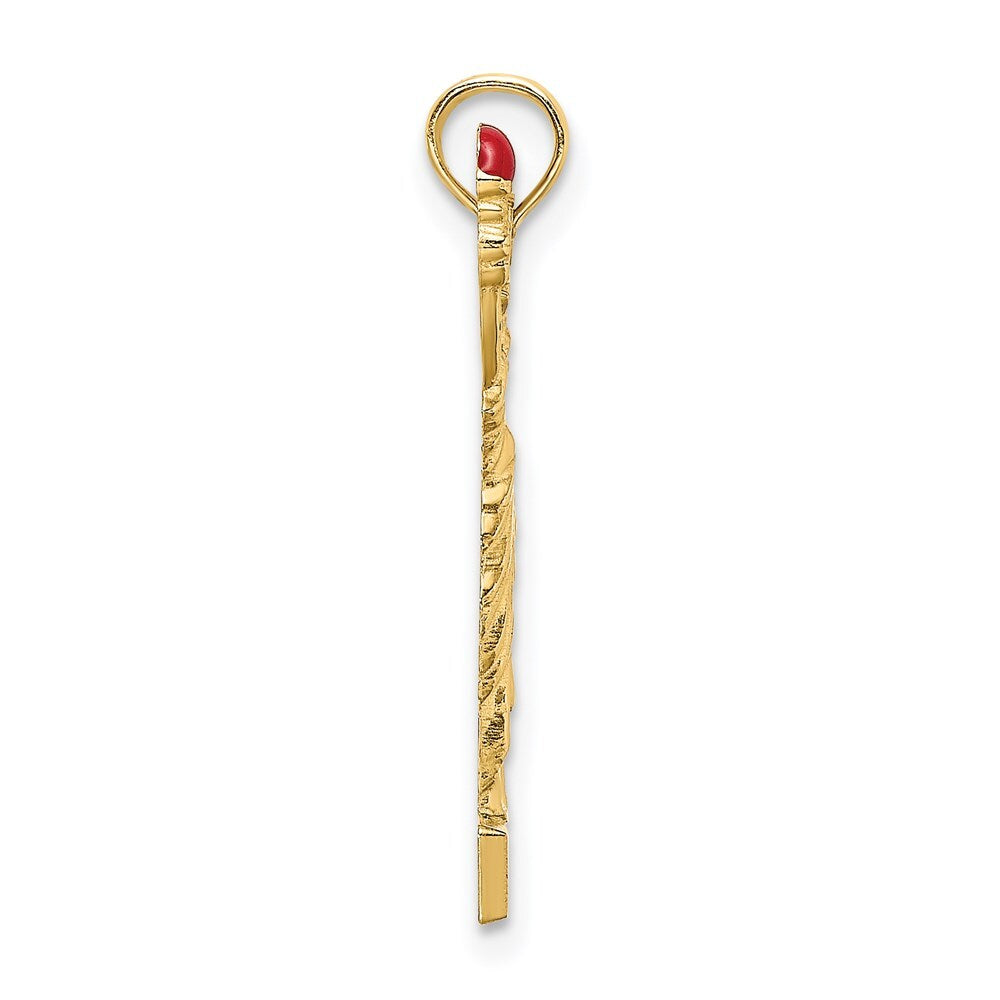 14k Yellow Gold Enamel Flame Statue Of Liberty NEW YORK Charm