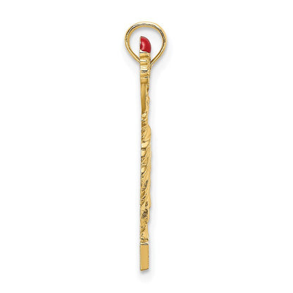 14k Yellow Gold Enamel Flame Statue Of Liberty NEW YORK Charm