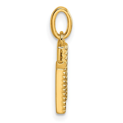 14k Yellow Gold Twisted .05 ct. Diamond Initial M Charm